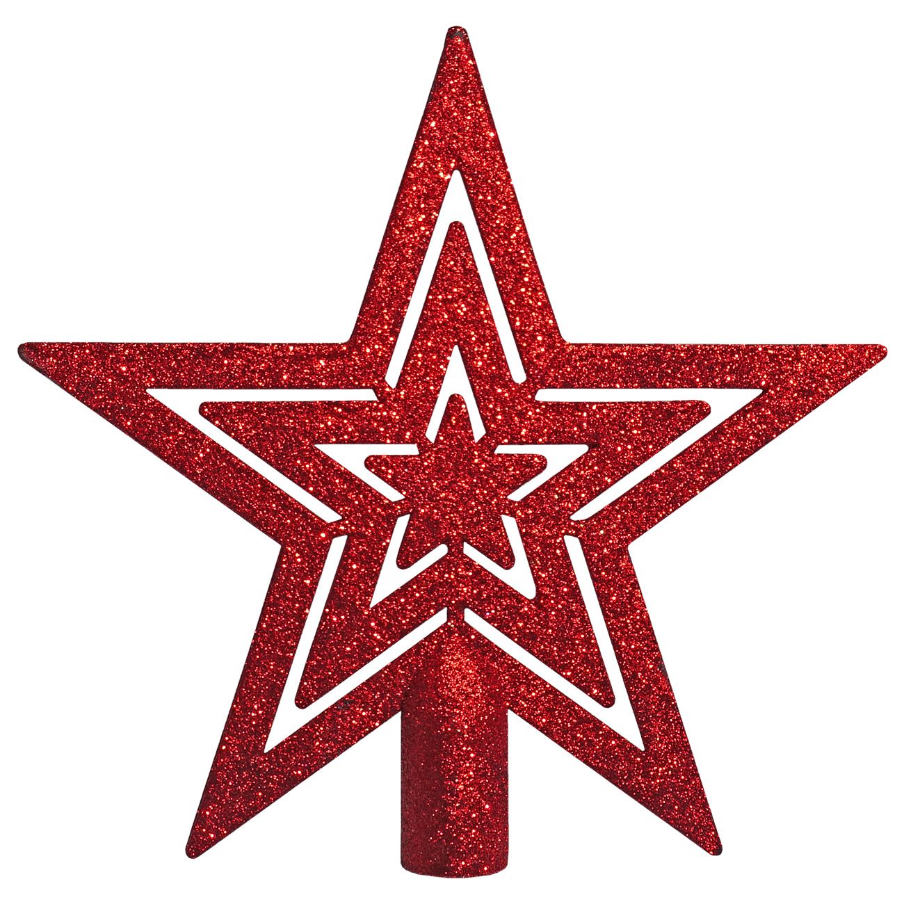 Zvijezda za vrh božićnog drvca, 18cm, crvena - cover