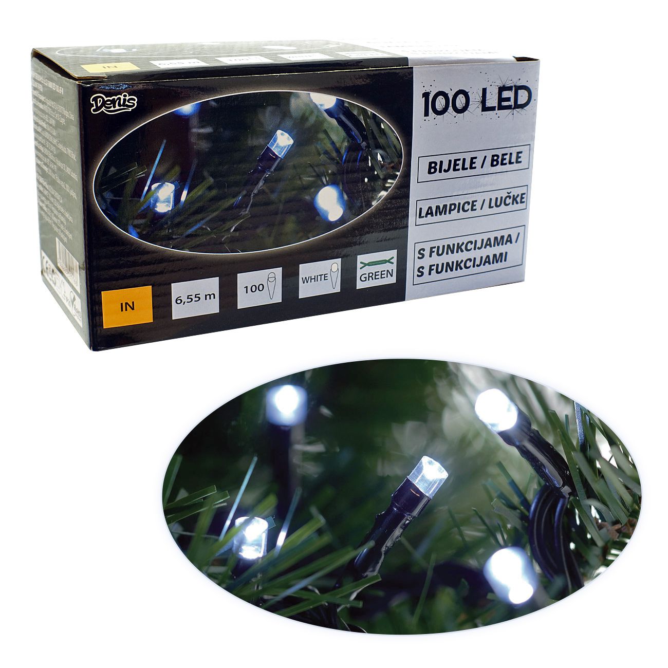 100 LED lampica, bijele, 8 funkcija - cover
