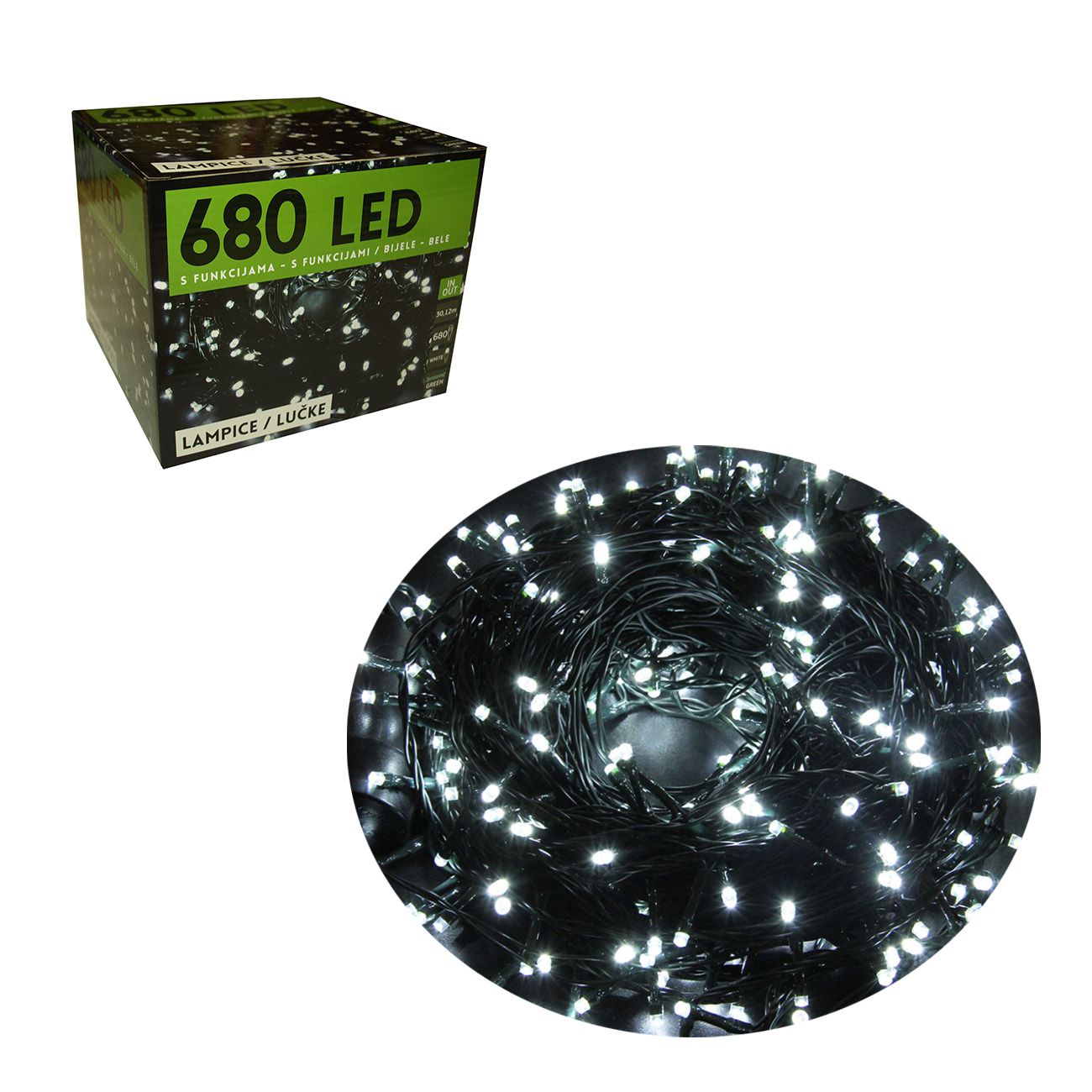 680 LED, lampica, svjetlost bijela, 8 funkcija - cover
