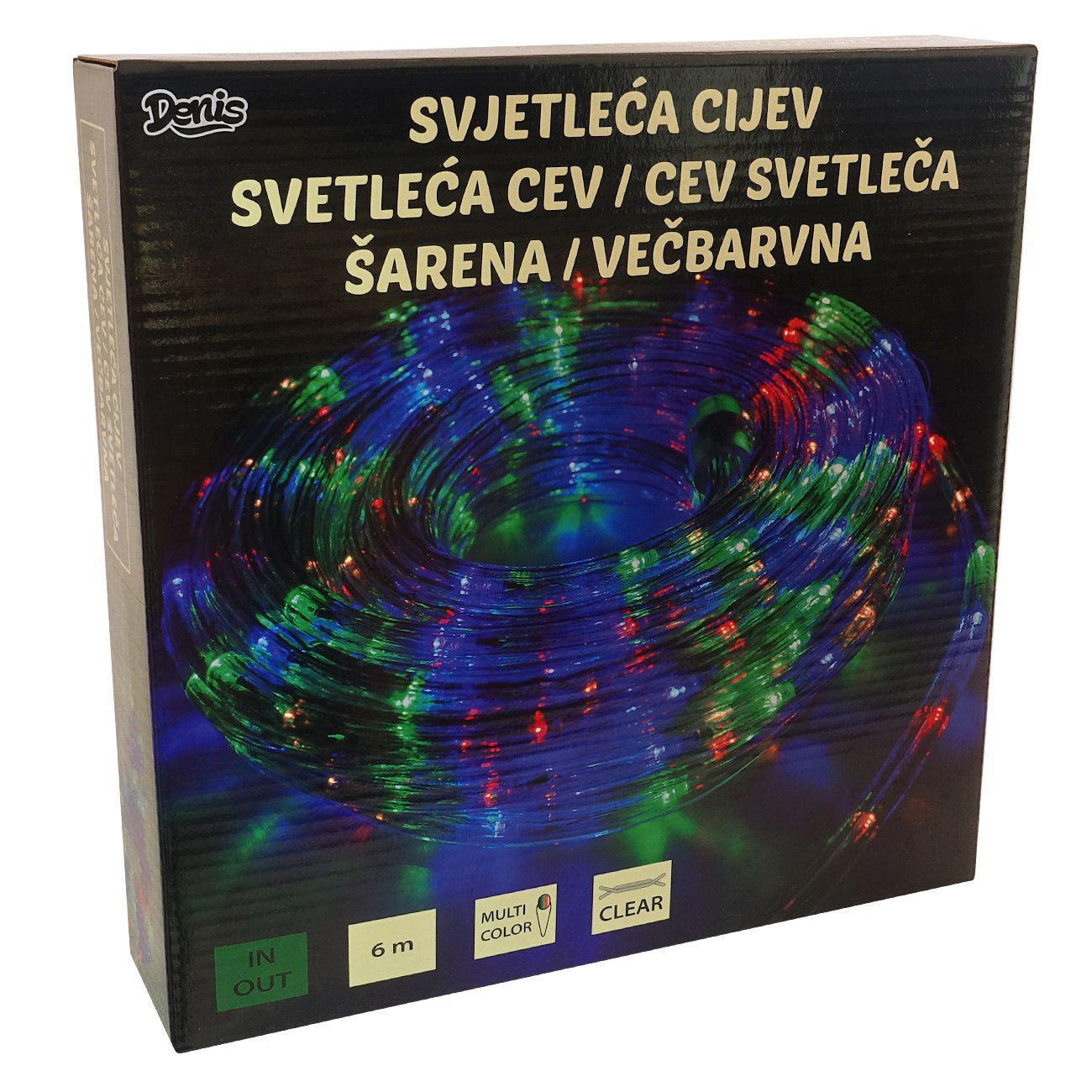 LED, svjetleća cijev, 6 m, raznobojno statično svjetlo - cover