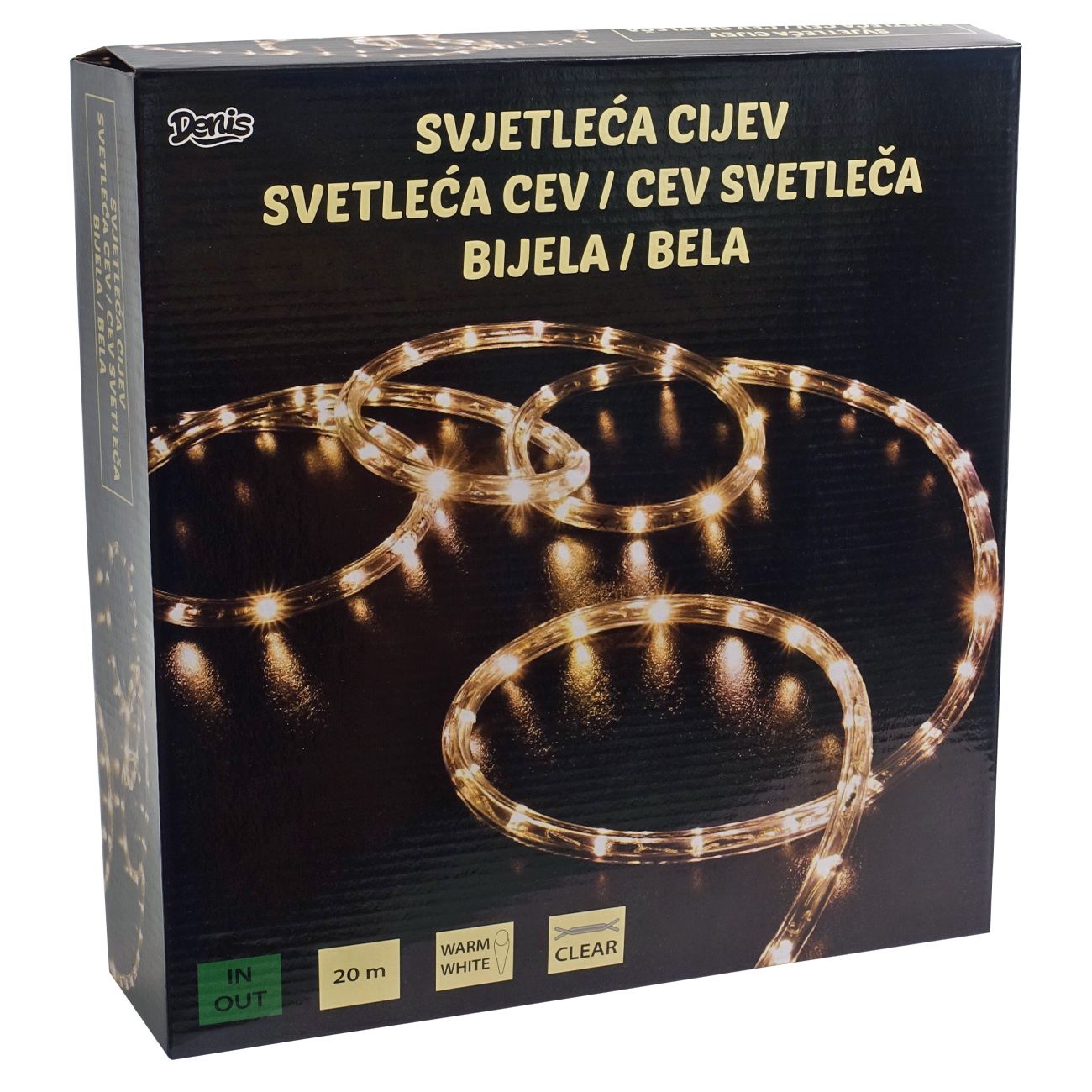 LED, svjetleća cijev, 20 m, svjetlo bijelo, funkcije - cover