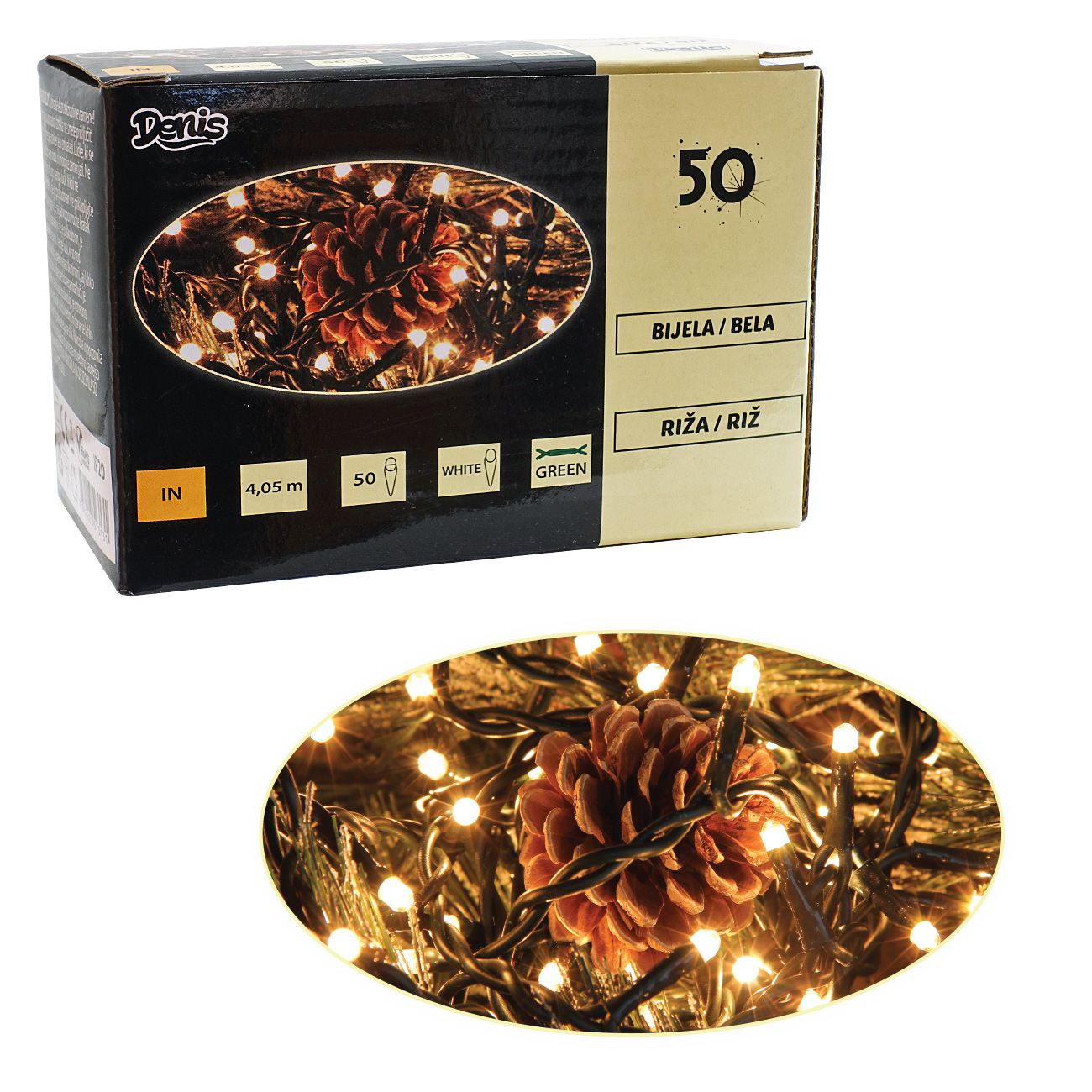 50 lampica, riža, bijelo svjetlo - cover
