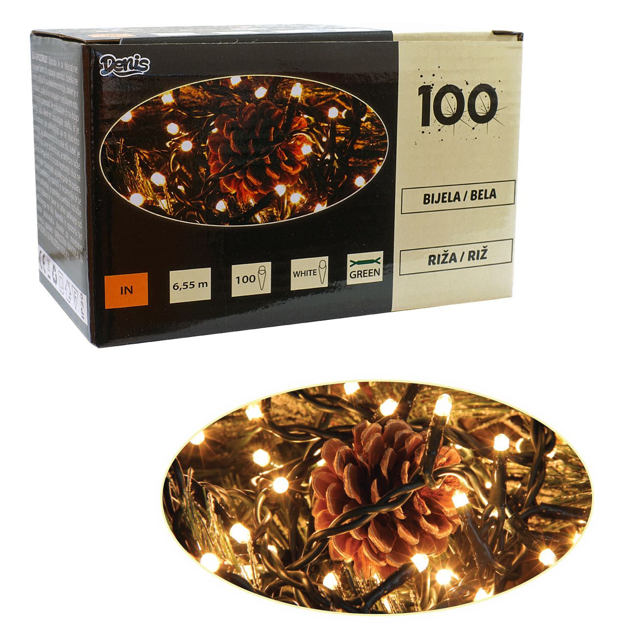 100 lampica, riža, bijele - cover