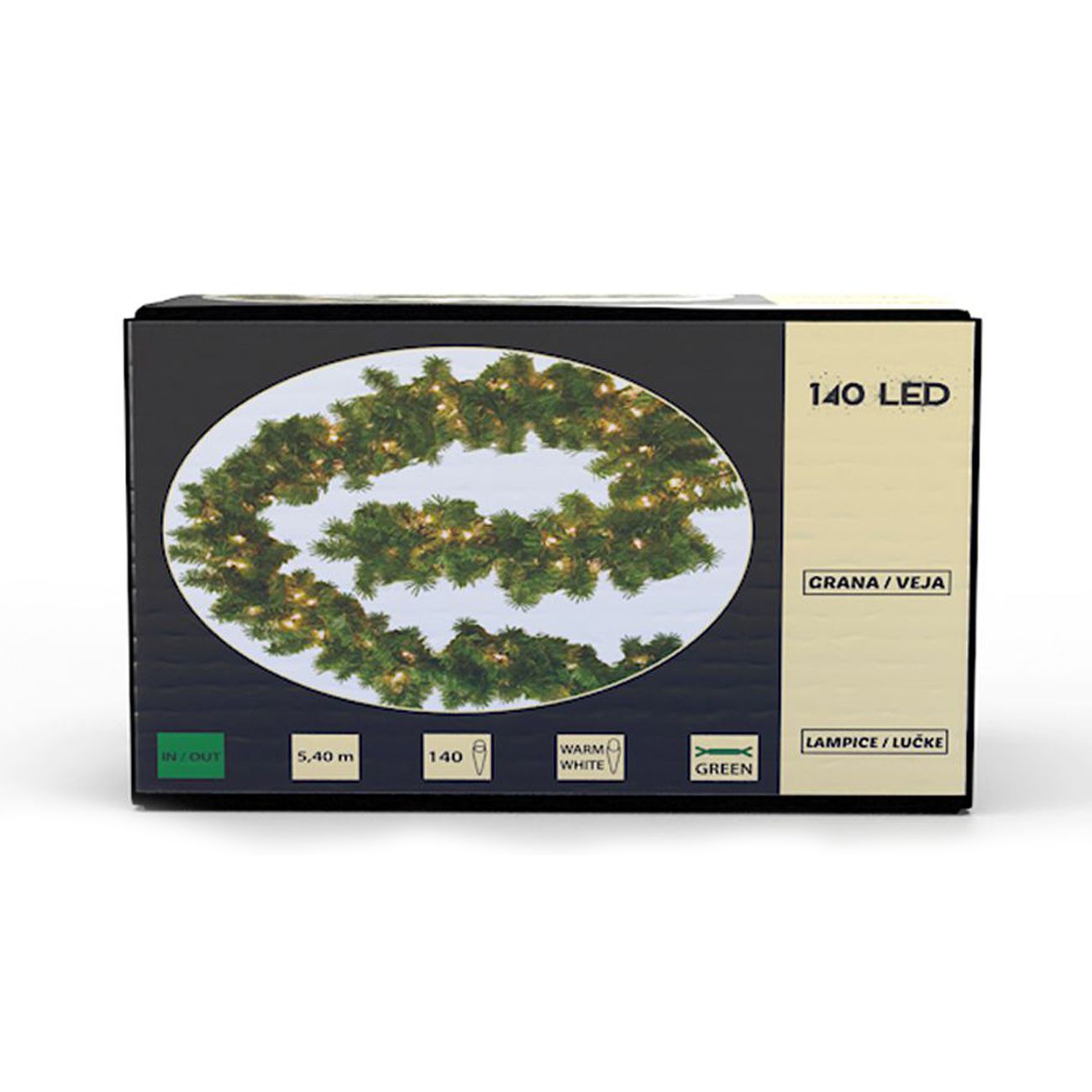 140 LED, girlanda, 5.40 m - cover