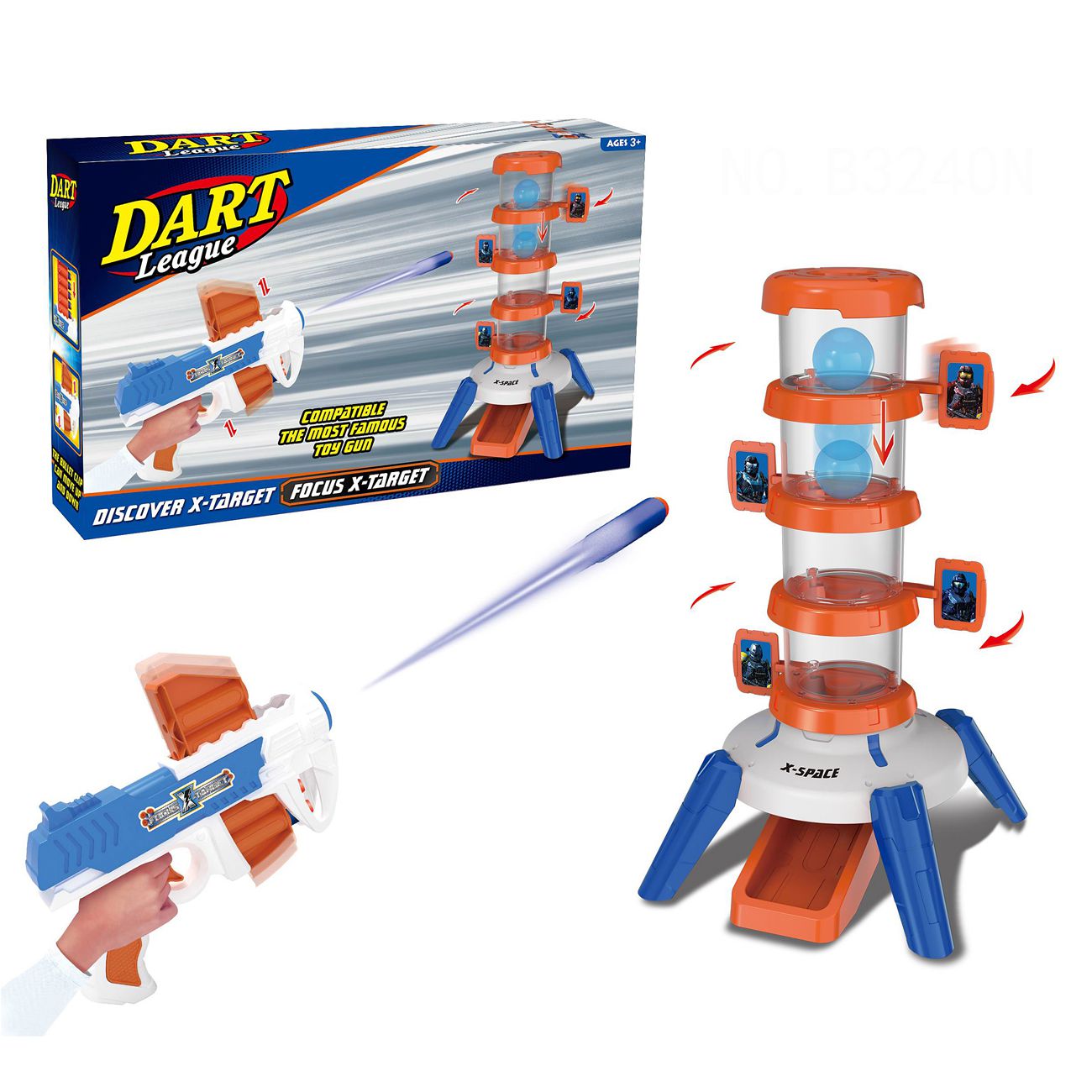 Set Dart League pištolj s metom - cover
