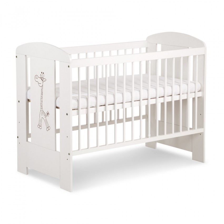 KLUPS Dječji krevetić SAFARI GIRAFFE bijeli 120x60 - cover