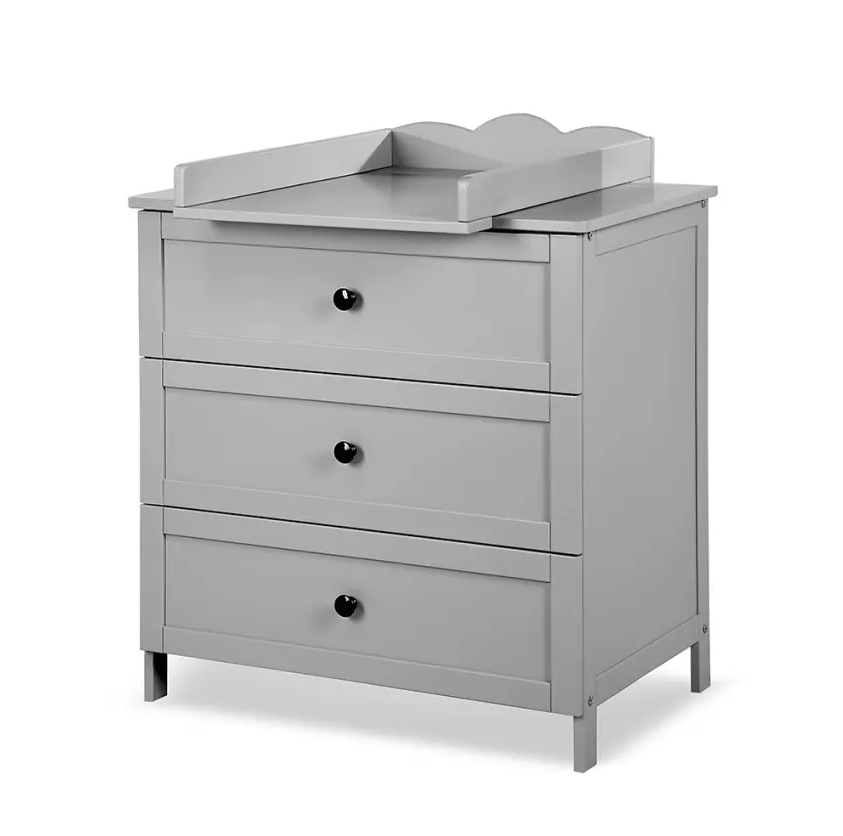 KLUPŚ OLIVER / RADEK III komoda siva sa stolom za presvlačenje - cover