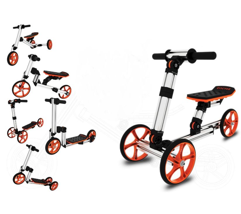 Docyke Mini 6u1 - Tricikl, trčanje, skateboard, romobil, dječji bicikl za vožnju - cover