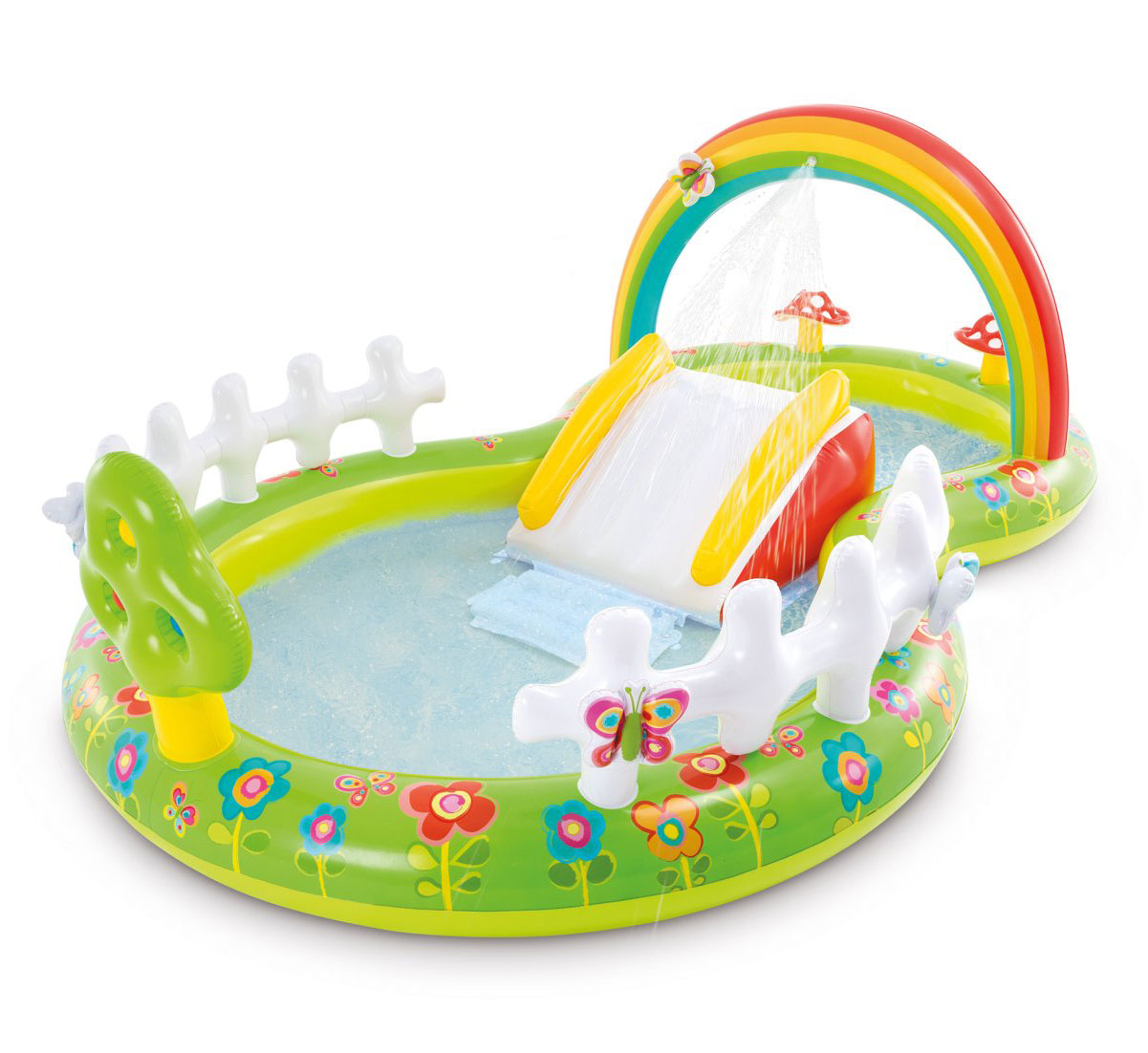 Bazen na napuhavanje s toboganom dugine boje - cover