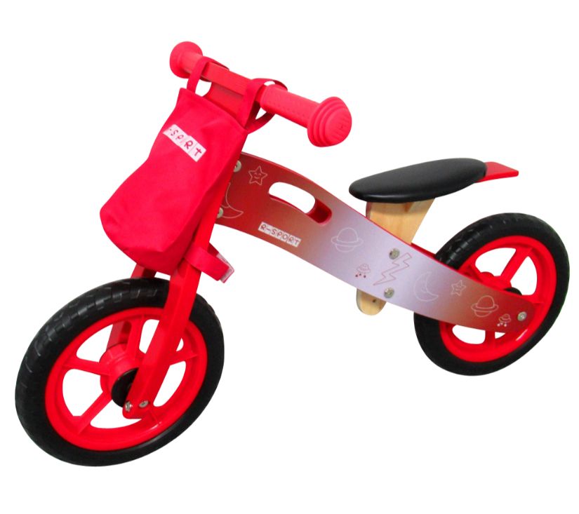 Drveni bicikl bez pedala R10 crveni 12" - cover