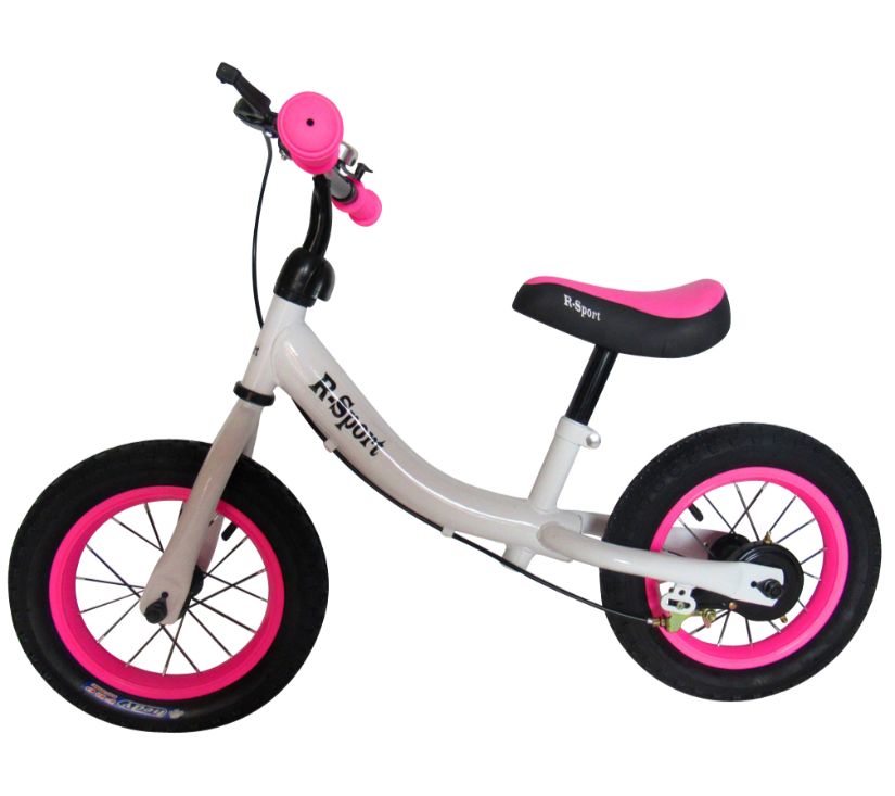 Bicikl bez pedala R3 bijelo - rozni - cover