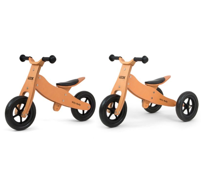 Milly Mally 2u1 tricikl bez pedala svijetlo smeđa - cover