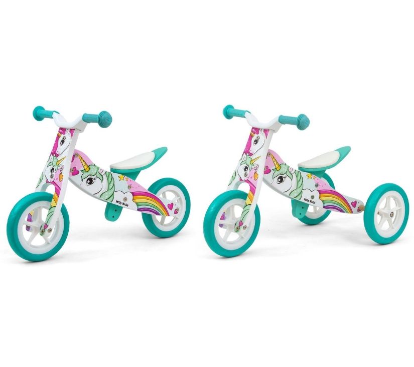 Milly Mally 2u1 tricikl bez pedala jednorog - cover