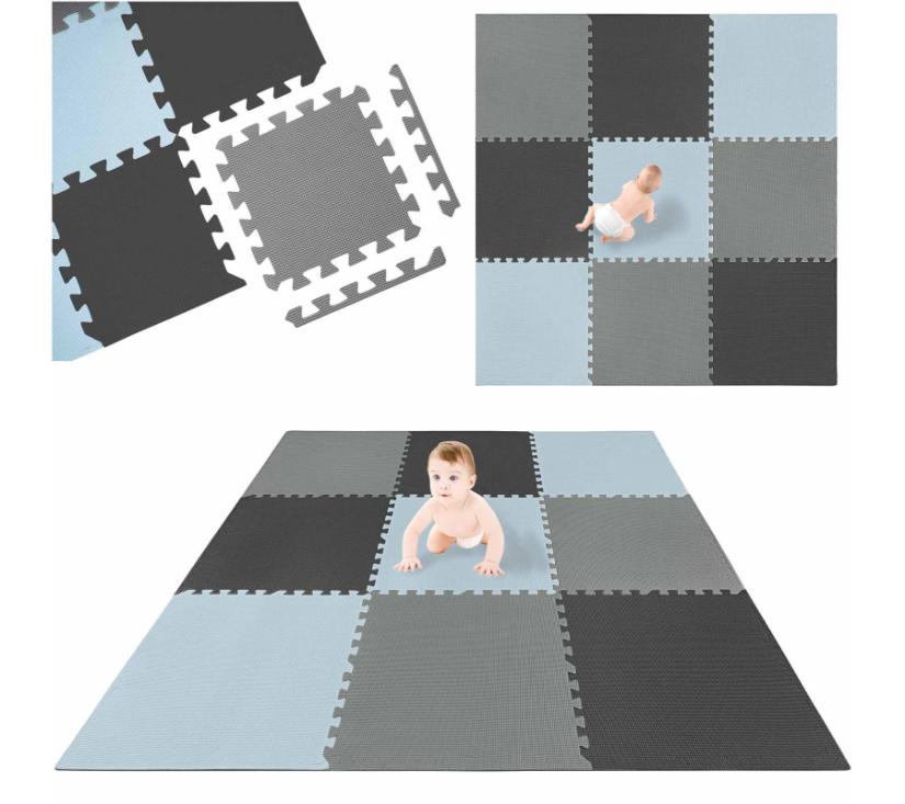 Podloga set od 9 puzzla od pjene nebesko plava - cover