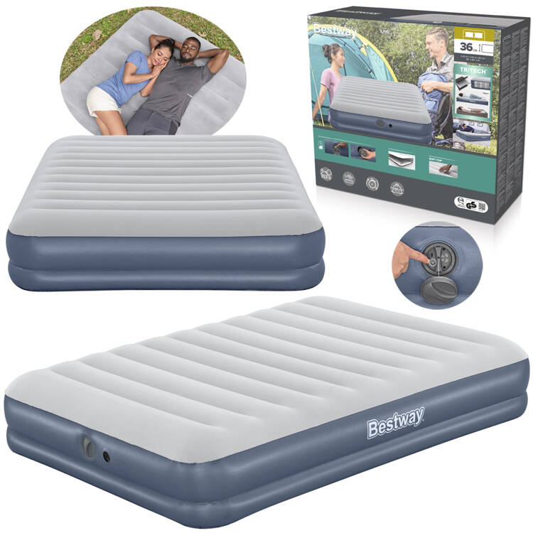 Bestway madrac na napuhavanje Queen Tritech s pumpom 6716T 203x152x36cm - cover