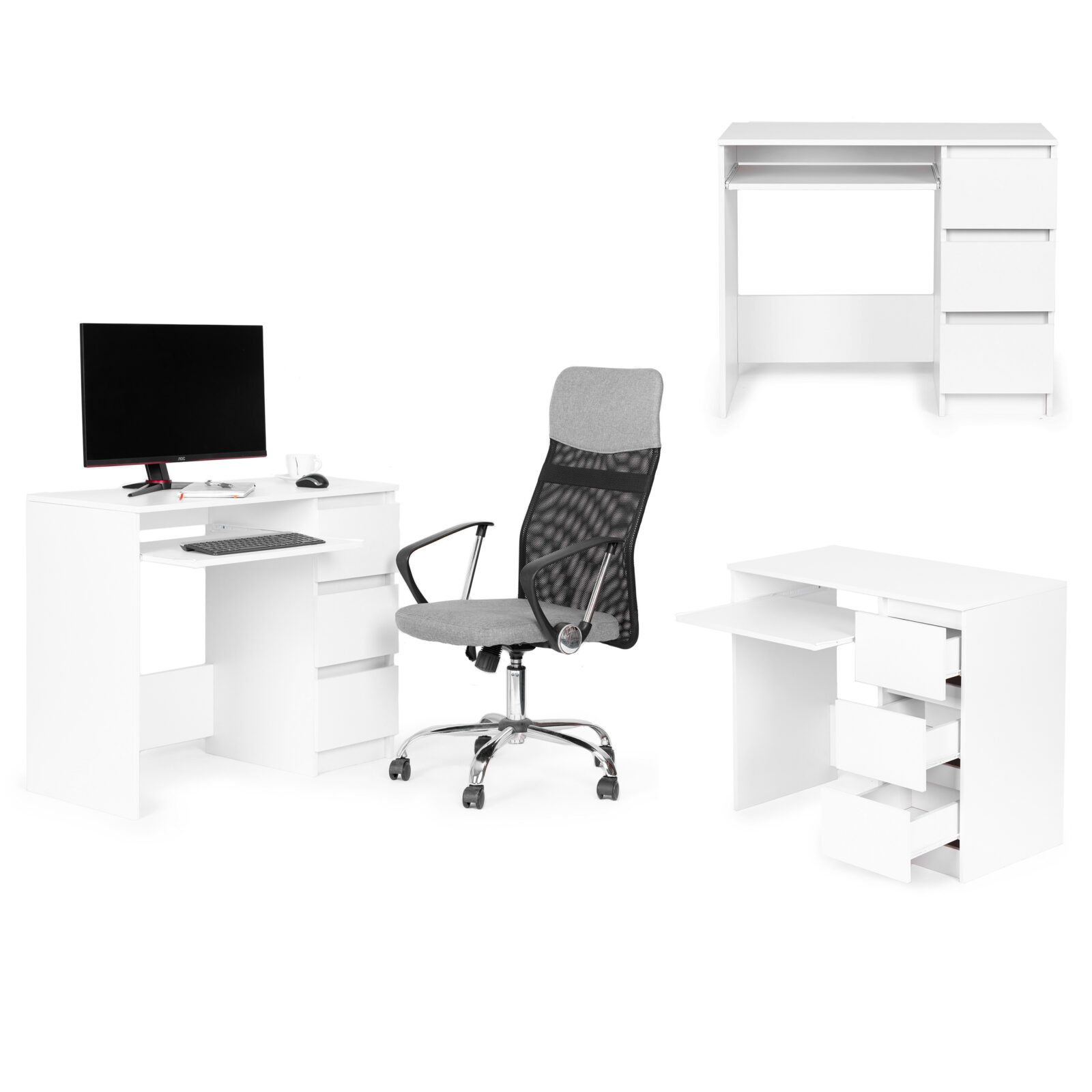 modernhome radni stol - bijeli 90x45 cm - cover