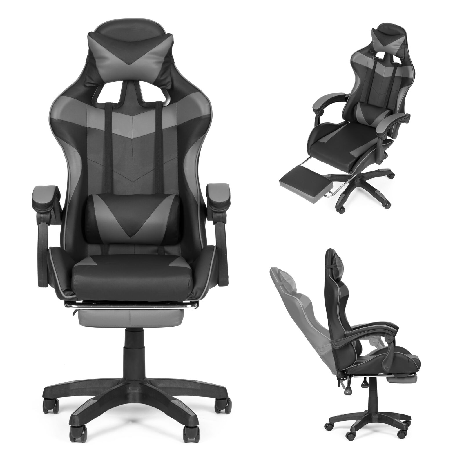 Modernhome gaming stolica - sivo crna - cover