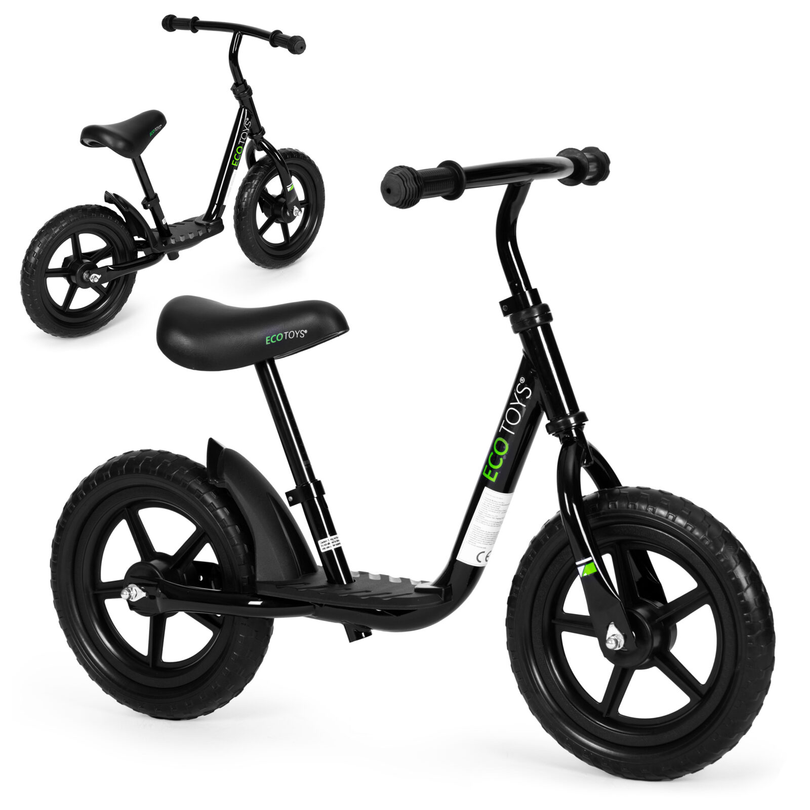 ecotoys dječji bicikl guralica - crni - cover