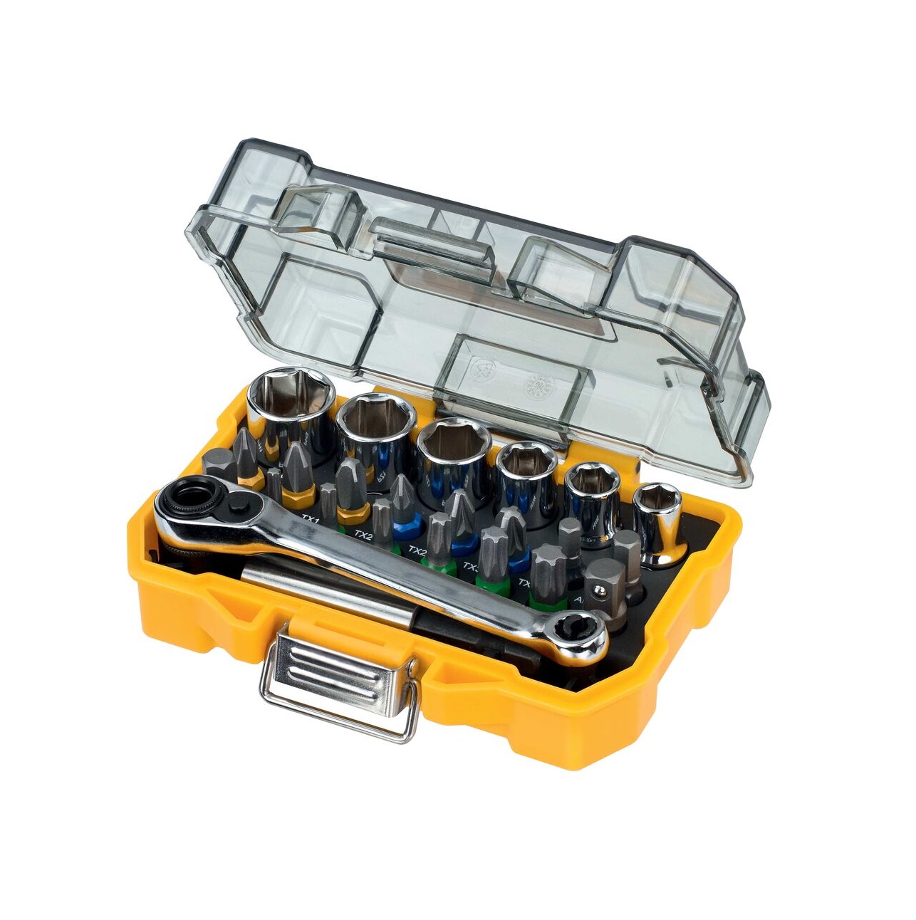 DeWalt set bitovi i nasadni ključevi s račnom 1/4" DT71516 24/1 - cover