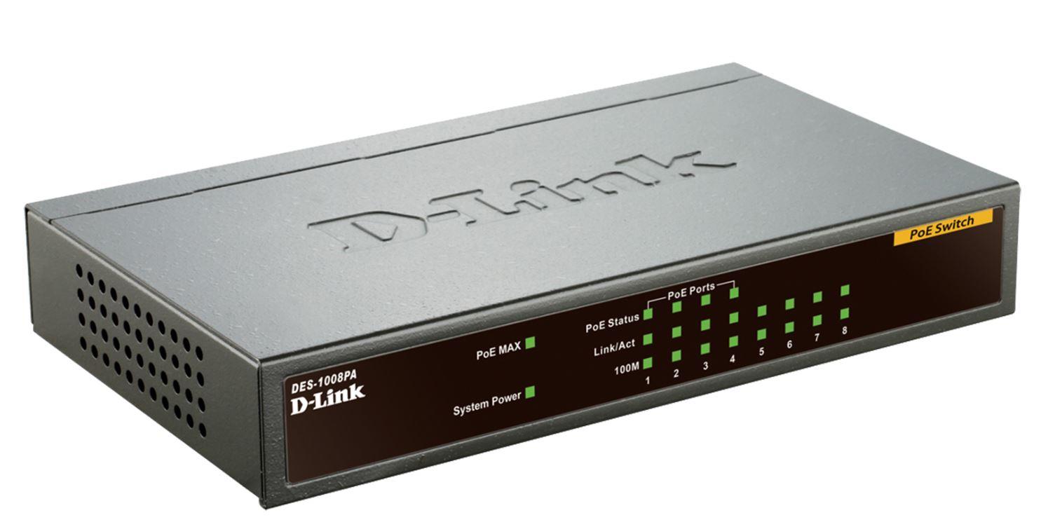 D-Link switch neupravljivi, DES-1008PA - cover