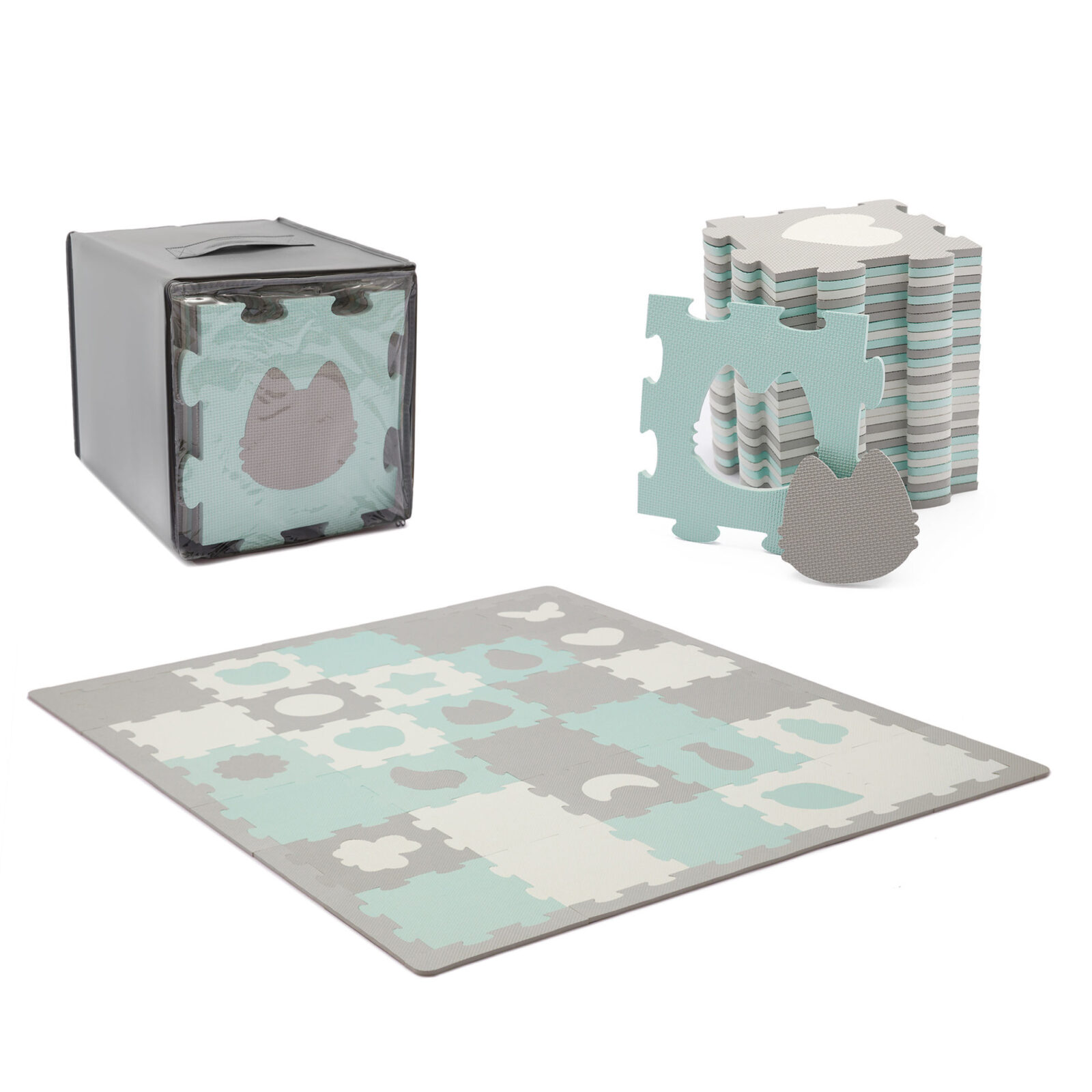 Kinderkraft puzzle podloga Luno tirkizna - cover