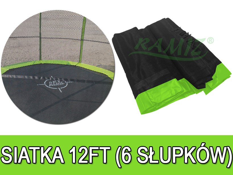 Zaštitna mreža za trampolin 12FT - 6 stupova zelena - cover