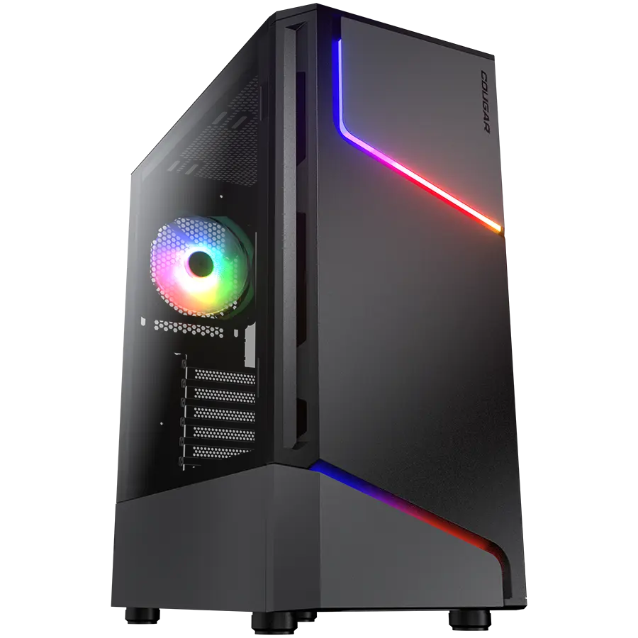 COUGAR | MX360 RGB | PC Case | Mid Tower / Metal Front Panel with ARGB strips / 1 x ARGB Fan / TG Left Panel - cover