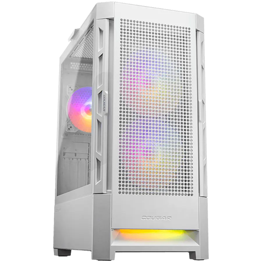COUGAR | Duoface RGB White | PC Case | Mid Tower / Airflow Front Panel / 2 x 140mm & 1x 120mm ARGB Fans incl. / TG Left Panel - cover