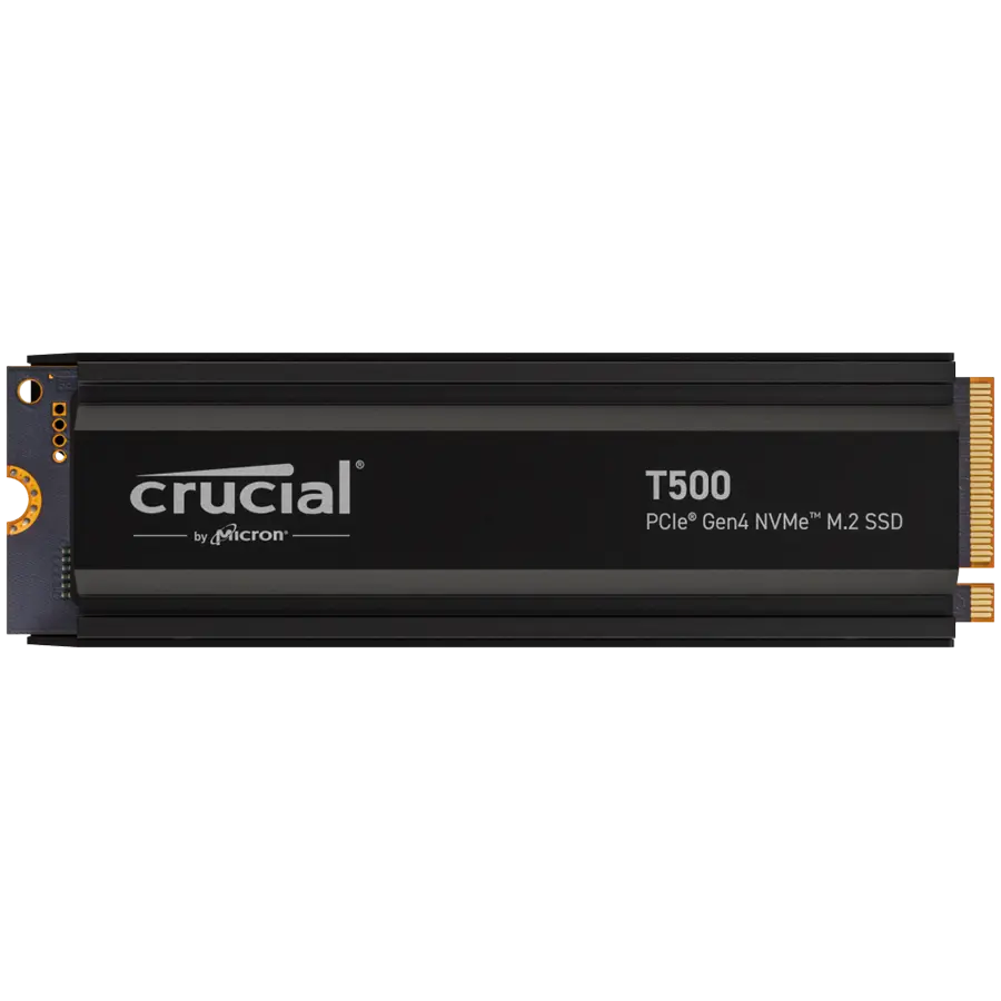 Crucial T500 2TB PCIe Gen4 NVMe M.2 SSD with heatsink, EAN: 649528940001 - cover