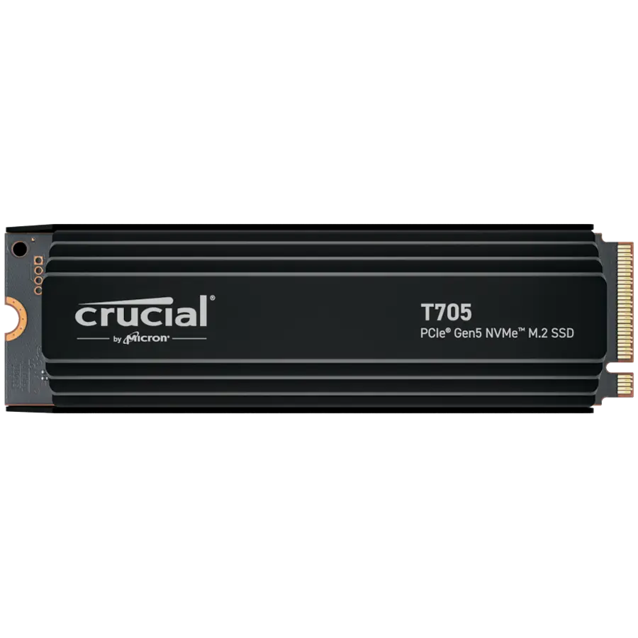 Crucial T705 2TB PCIe Gen5 NVMe M.2 SSD with heatsink, EAN: 649528940339 - cover