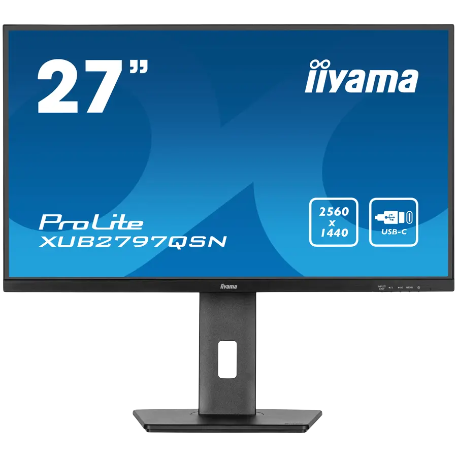 IIYAMA Monitor LED XUB2797QSN-B1 27" IPS 2560 x 1440 @100Hz 250 cd/m² 1300:1 1ms HDMI DP 4xUSB Hub, USB-C 65W RJ45 height, swivel, tilt, pivot (rotation both sides) - cover