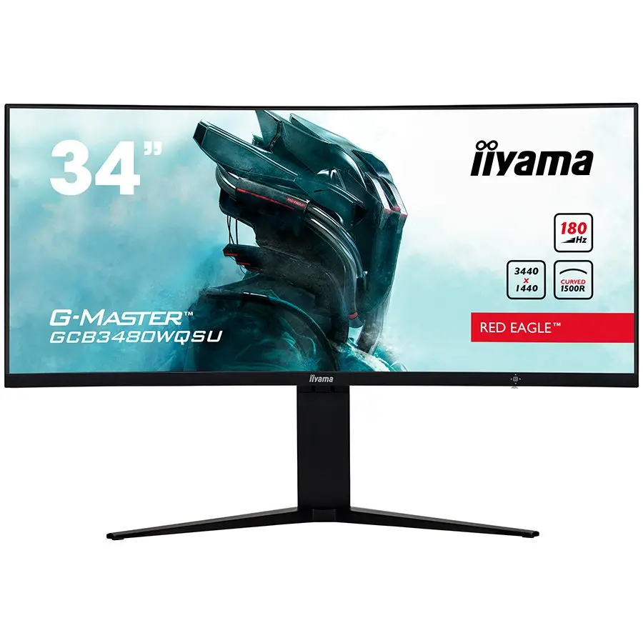 IIYAMA Monitor LED GCB3480WQSU-B1 G-MASTER 34" VA Curved 3440 x 1440 @180Hz  21:9 420 cd/m² 4000:1 0.4ms 2xHDMI 2xDP USB Hub HAS Tilt - cover