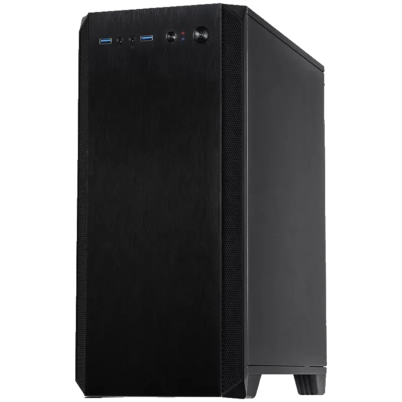 Chassis INTER-TECH H-606 Sound insulated Micro Tower, mATX, 2x USB 3.0, Mic & Headphone jack,  2x 3.5” & 5x 2.5” internal, Dimensions (h/w/d) 405 x 190 x 390mm, ATX PSU, mATX MBO, Black - cover