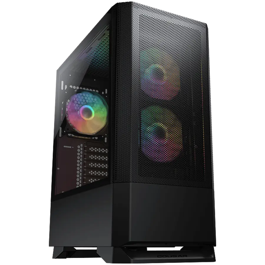 COUGAR | MX430 Mesh RGB Black | PC Case | Mid Tower / Mesh Front Panel / 3 x ARGB Fans / 4mm TG Left Panel - cover