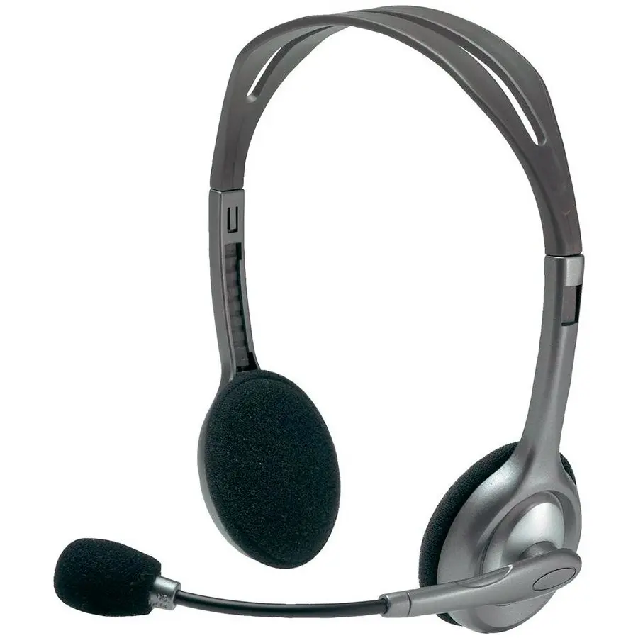 LOGITECH H110 Corded Stereo Headset - GRAY/SILVER - Dual Plug - cover