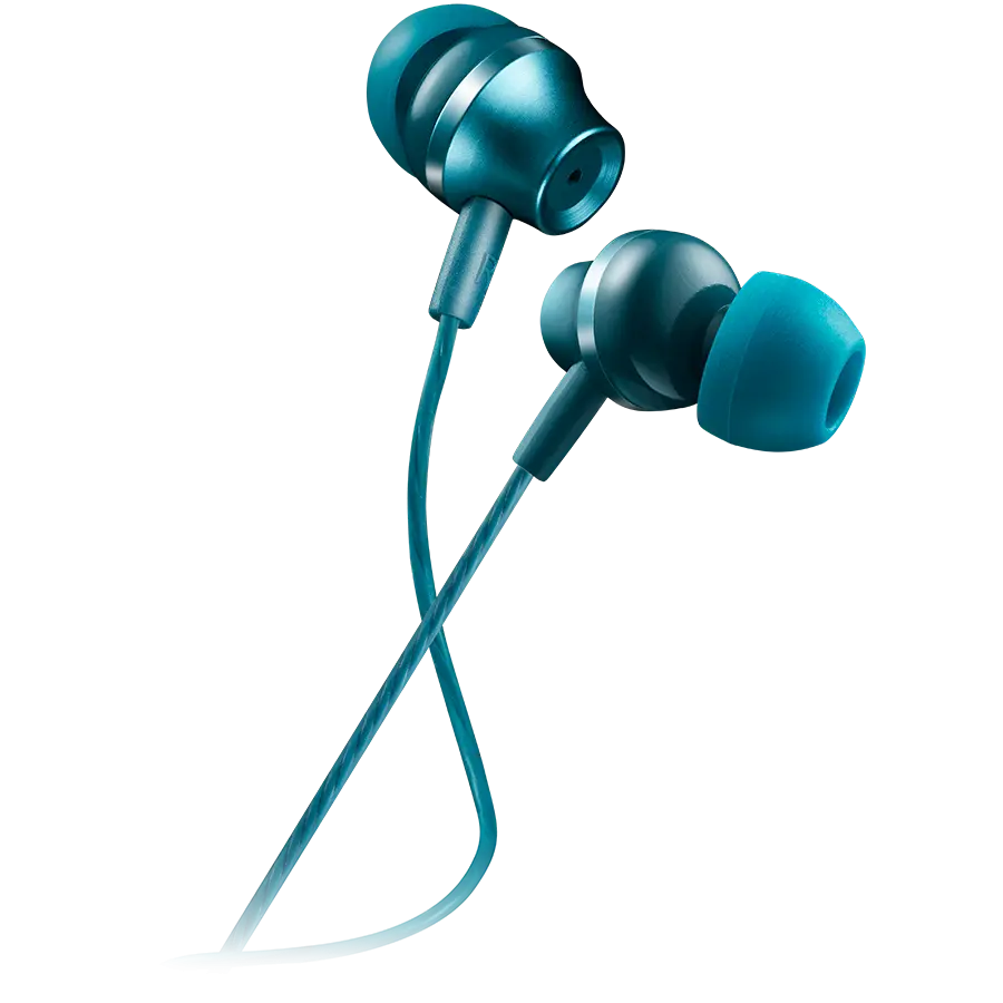 CANYON Stereo earphones with microphone, metallic shell, 1.2M, blue-green - cover