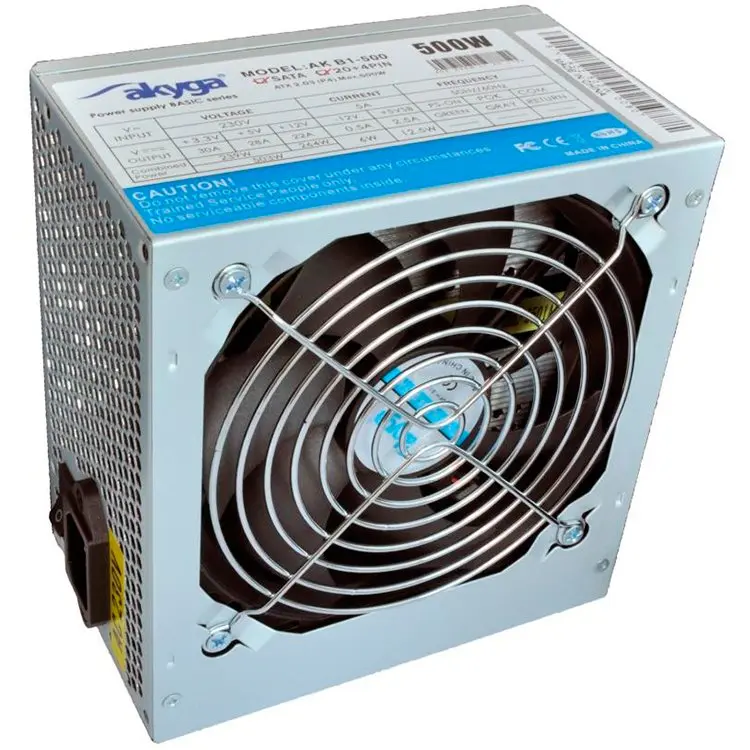 Power Supply AKYGA AK-B1-500 Basic 500W, DC 3.3/5/±12V, 1x120, w/o power cord - cover