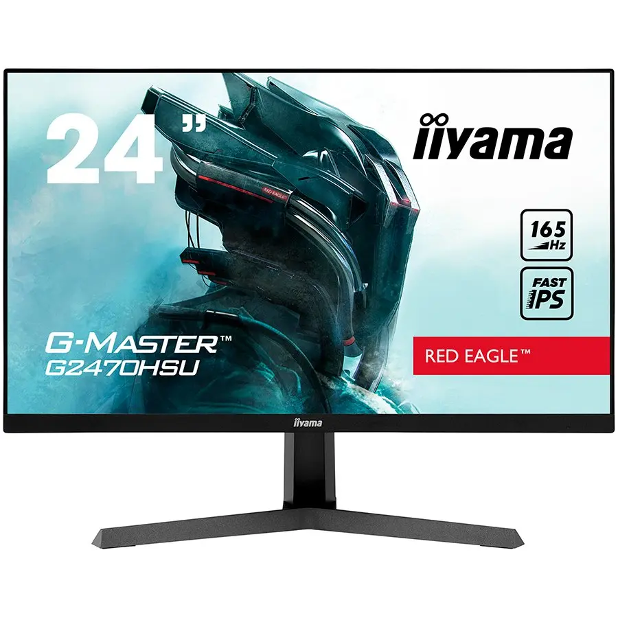 IIYAMA 24" ETE Fast IPS Gaming, G-Master Red Eagle, FreeSync Premium, 1920x1080@165Hz, 250cd/m2, 1100:1, HDMI, DisplayPort, 0,8ms (MPRT), Speakers, USB-HUB (2x2.0), Black Tuner - cover