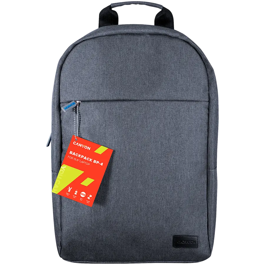 CANYON BP-4, Backpack for 15.6'' laptop, material 300D polyeste, Gray, 450*285*85mm,0.5kg,capacity 12L - cover