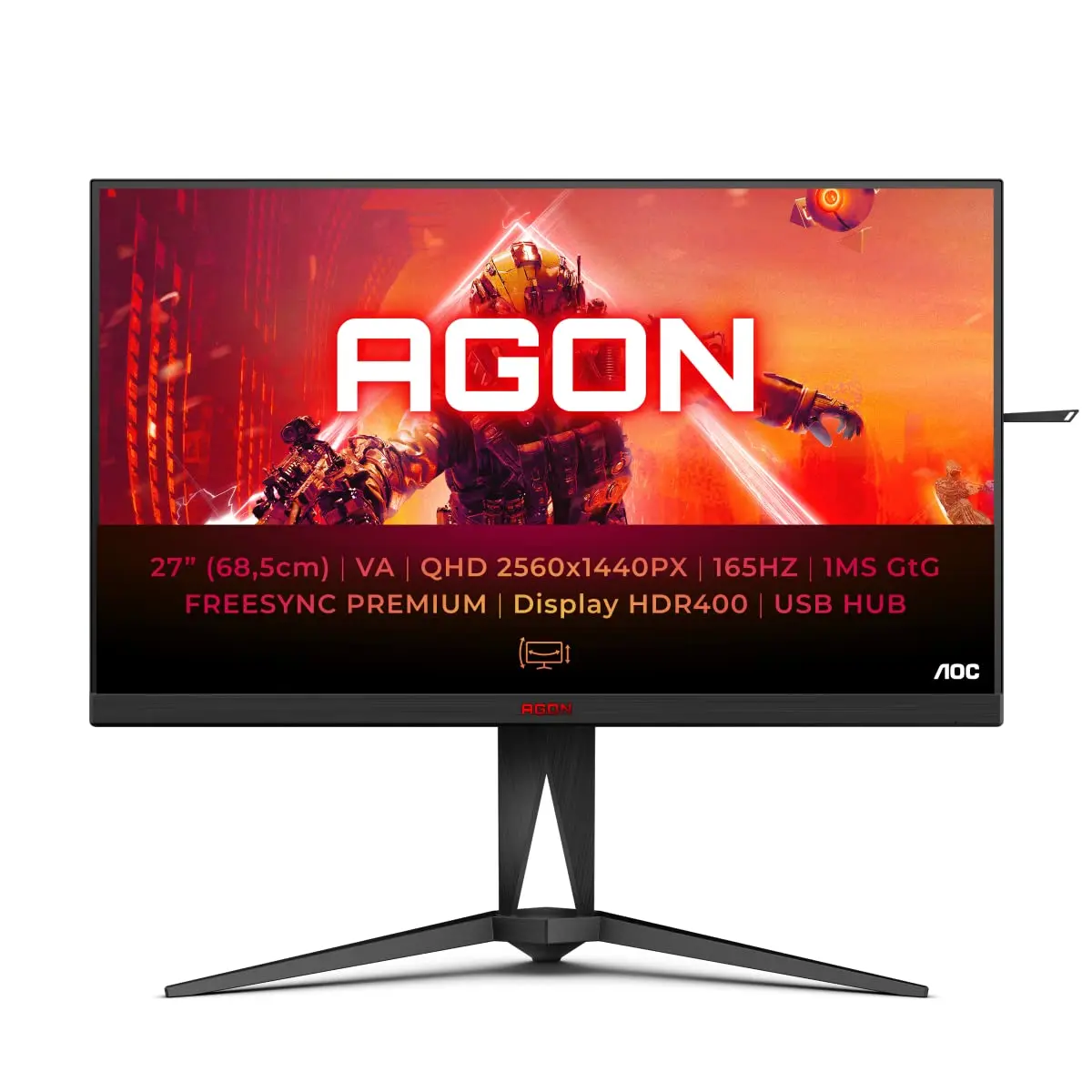AOC AGON AG275QXN, 27&quot;, 2XHDMI, 2xDP, QHD, 165Hz - cover