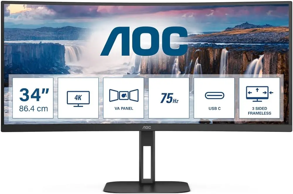 AOC CU34V5C, 34&quot;, HDMI, DP, USB-C, HAS - cover