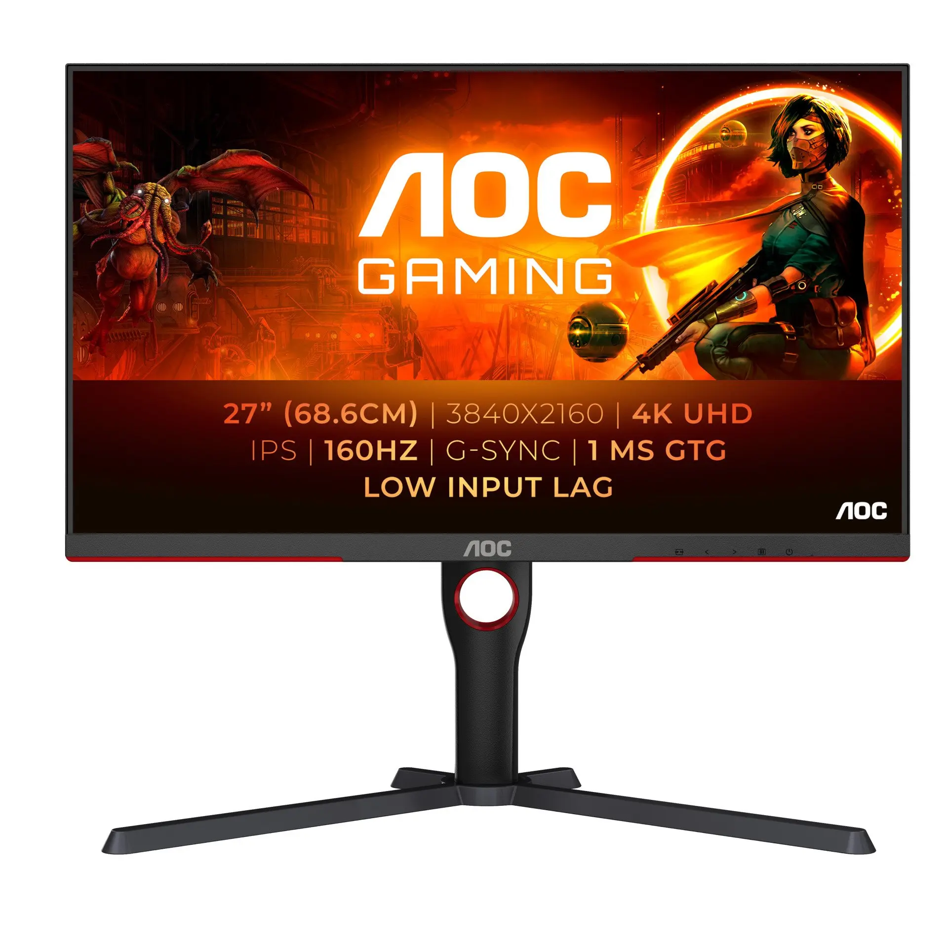 AOC U27G3X, 27&quot; 2xHDMI, 2xDP, 4K, 160Hz, 1ms, GSyn - cover