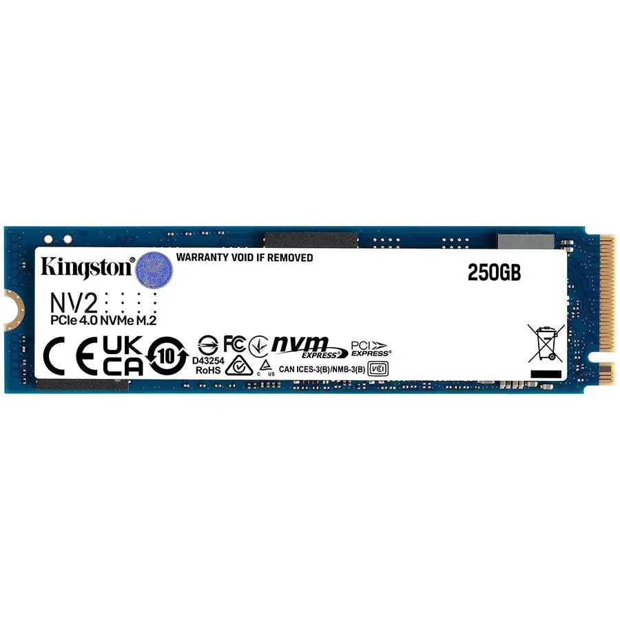 Kingston 250GB NV2 M.2 2280 PCIe 4.0 NVMe SSD, up to 3000/1300MB/s, 80TBW, EAN: 740617329889 - cover
