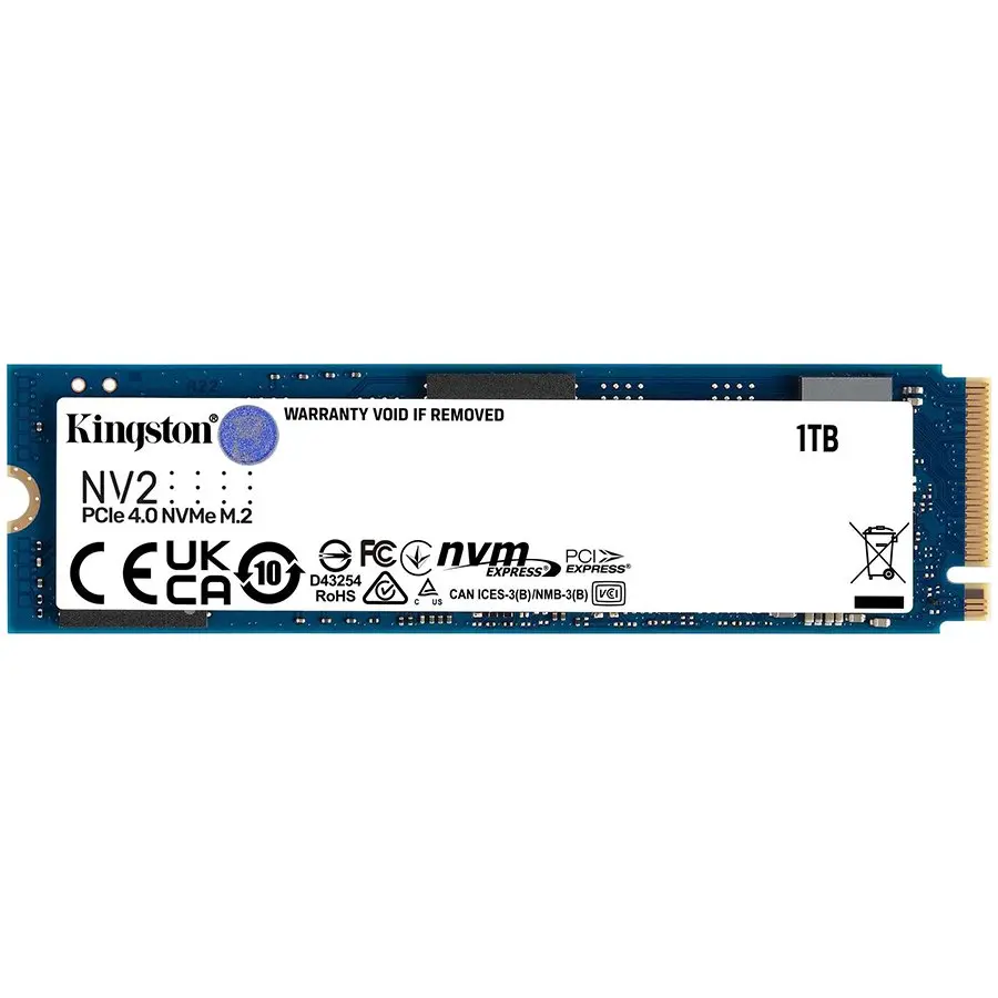 Kingston 1000GB/1TB NV2 M.2 2280 PCIe 4.0 NVMe SSD, up to 3500/2100MB/s, 320TBW, EAN: 740617329919 - cover