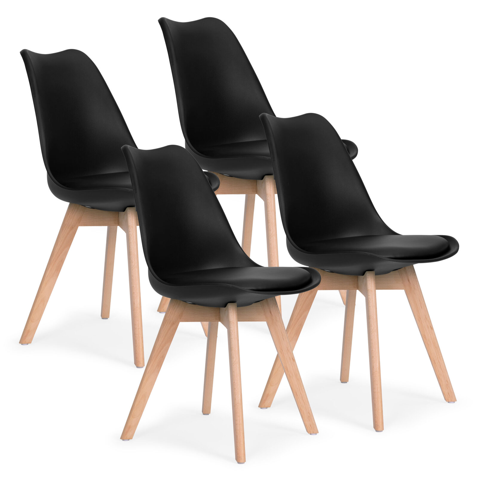 ModernHome set od 4 stolice - crna - cover