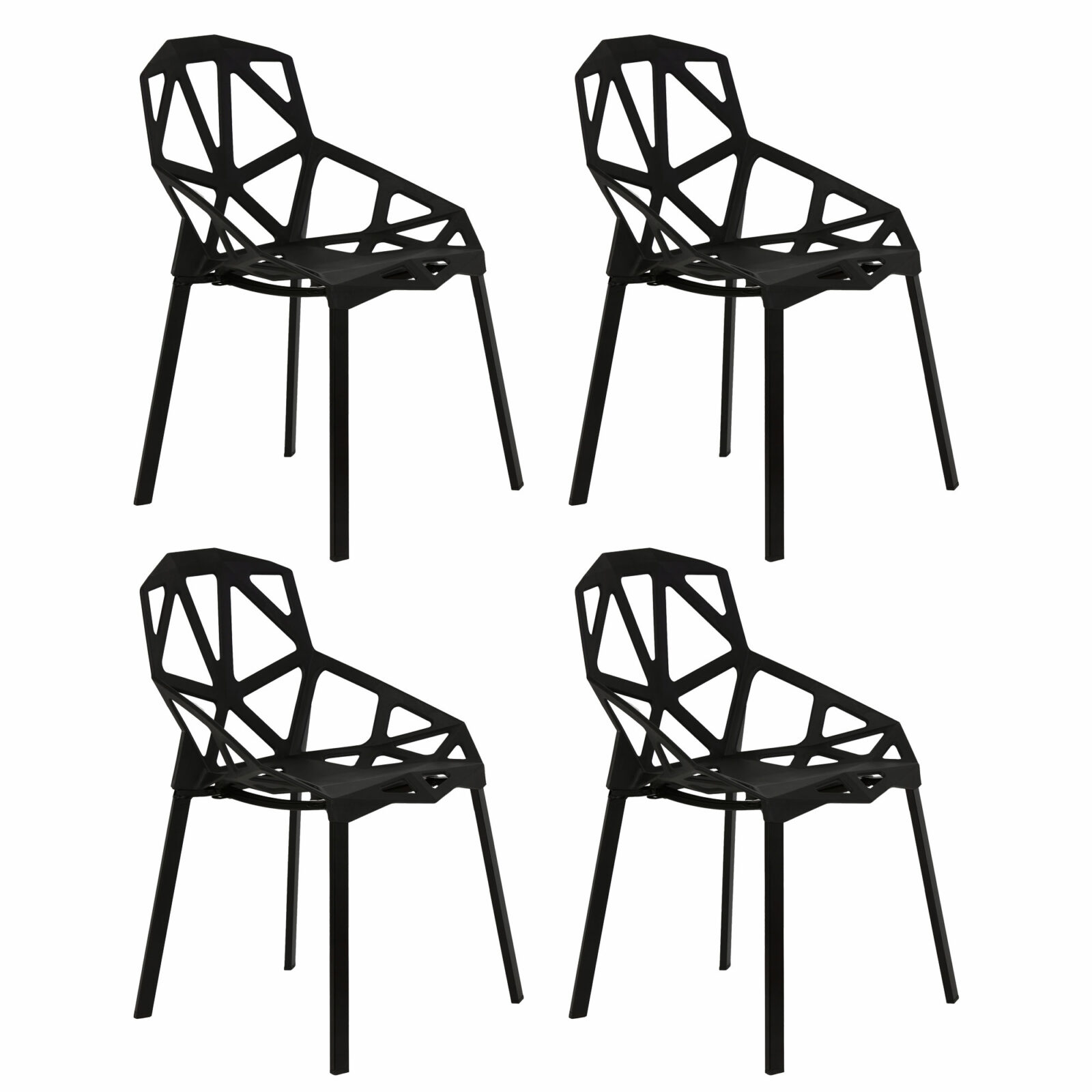 ModernHome set od 4 stolice - crne  - cover