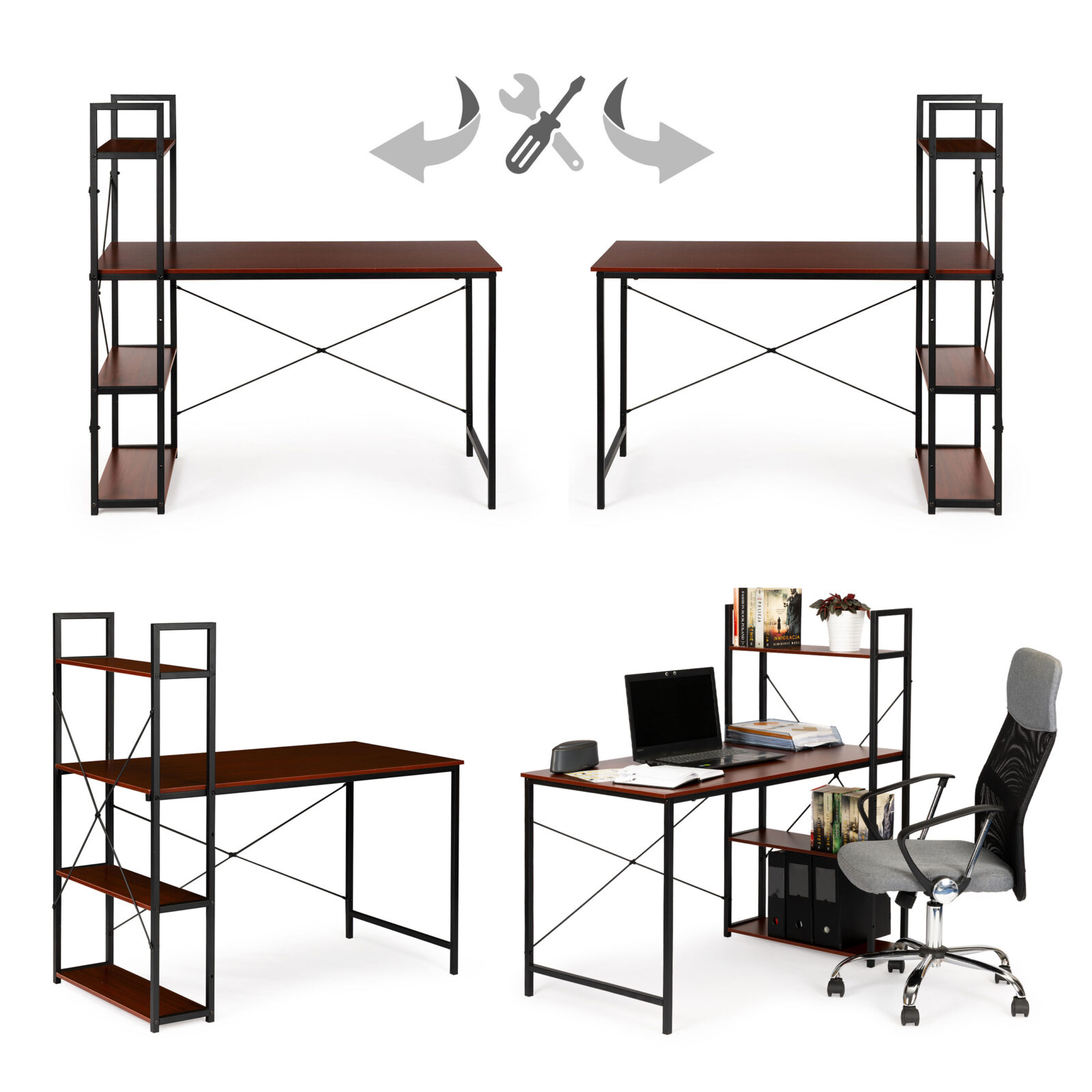 ModernHome metalni stol - smeđi - cover