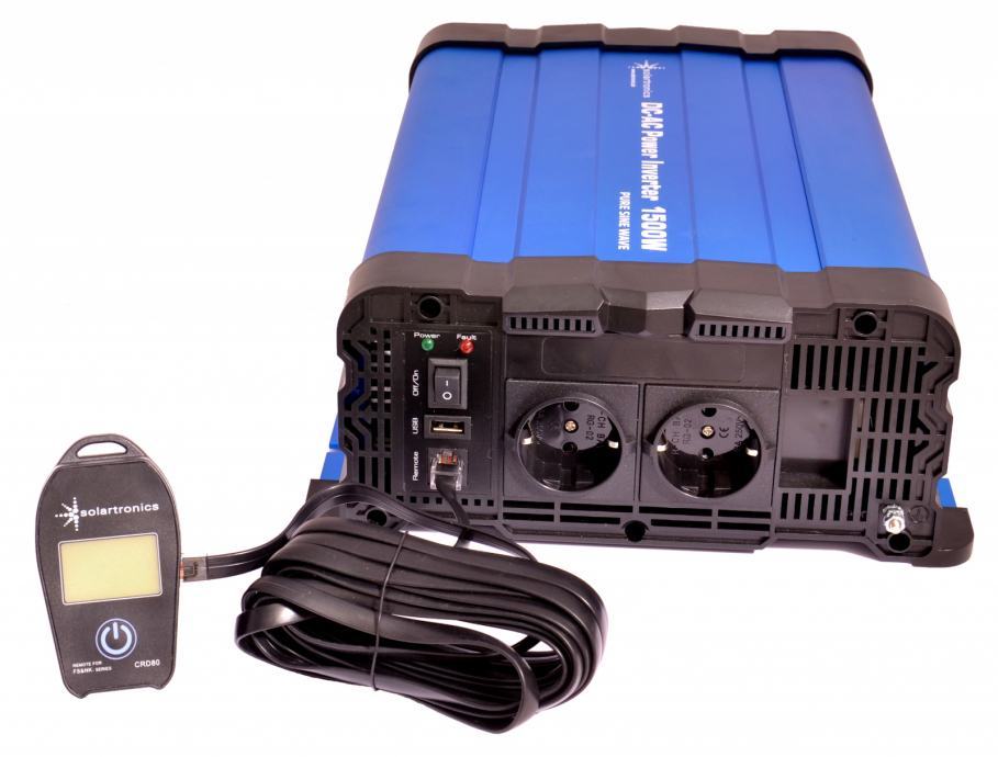 Pretvarač (inverter) 12V, 1500W + daljinski upravljač - čisti sinus - cover