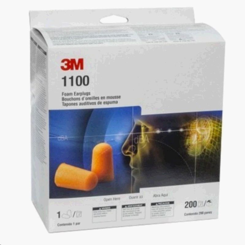Čepići za uši orange 37db bez vezice 1100 3M FOAM UNCORDED EARPLUGS - cover