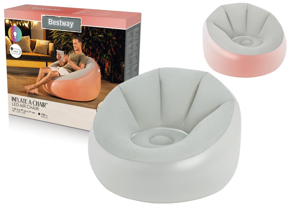 Bestway 75086 LED fotelja na napuhavanje 102x97x71cm - cover